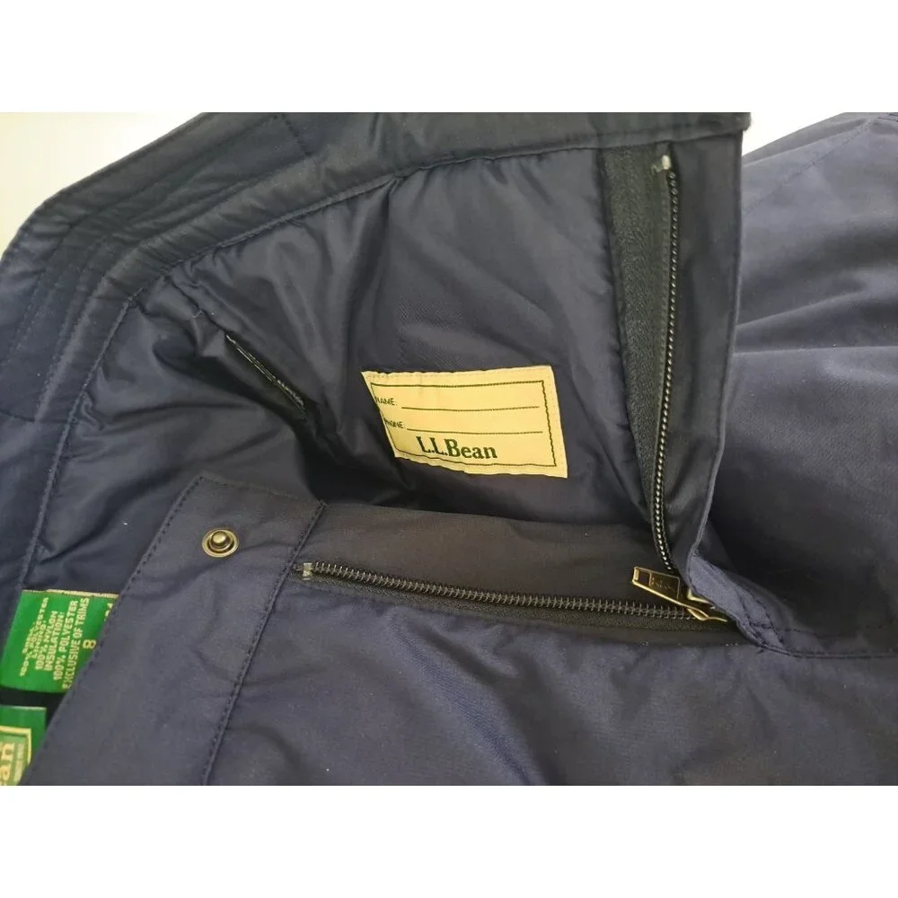 L.L. Bean Boys Size 8 Navy Blue Insulated Ski Snow Pants Polyester Nylon - Picture 10 of 10